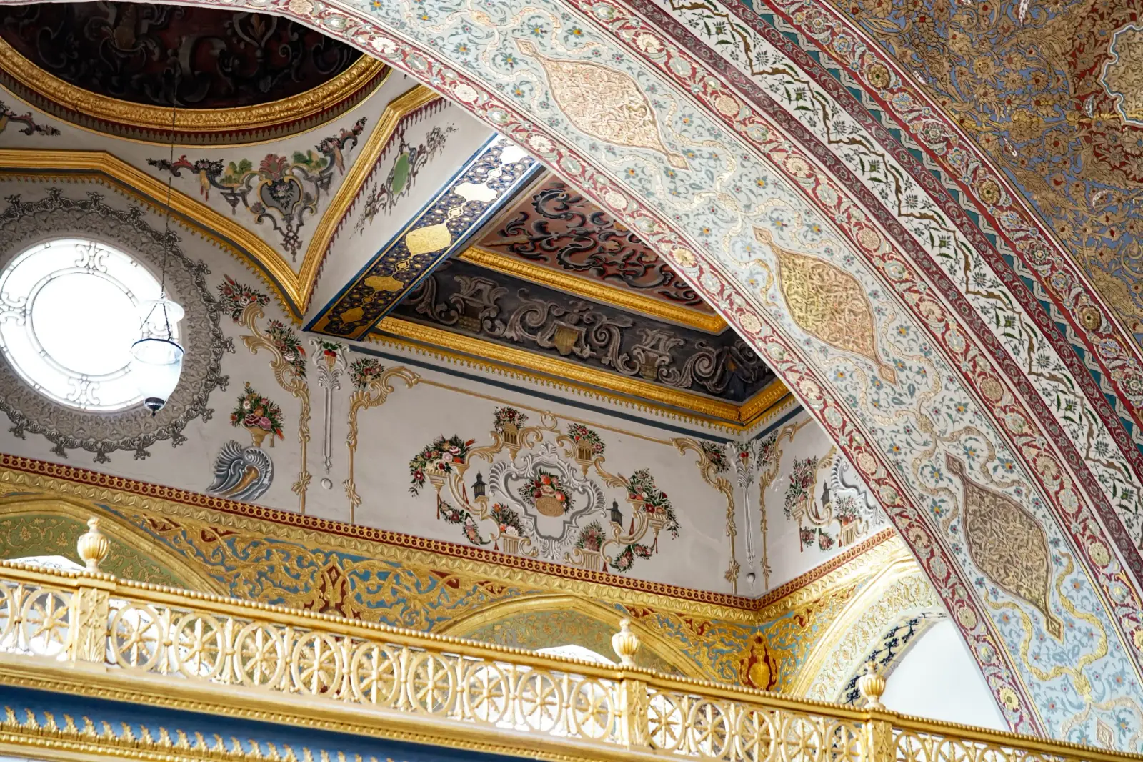The gilded gallery of the Imperial Hall, from which musicians and members of the household watched.