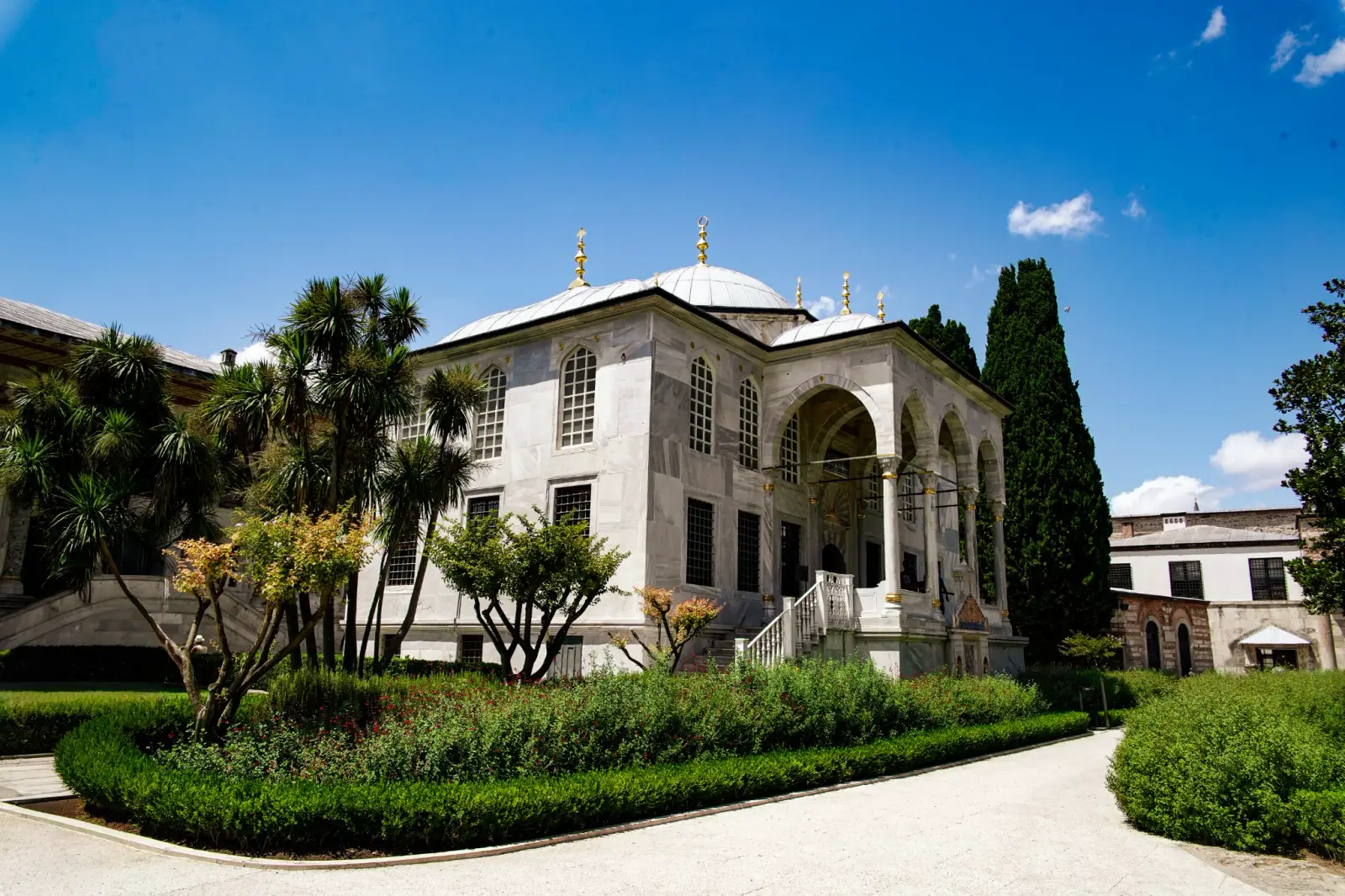 The Library of Ahmed III at the centre of the Third Courtyard, clad in white marble.