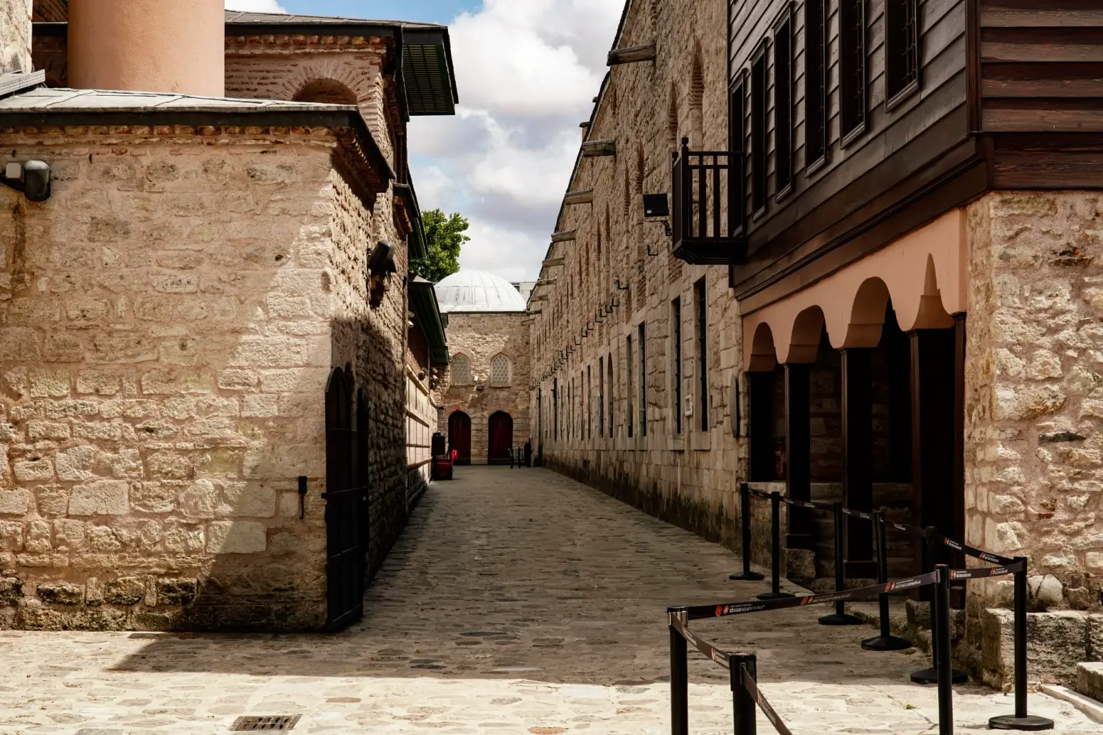 The service lane between the ranges of the Palace Kitchens, paved in stone.