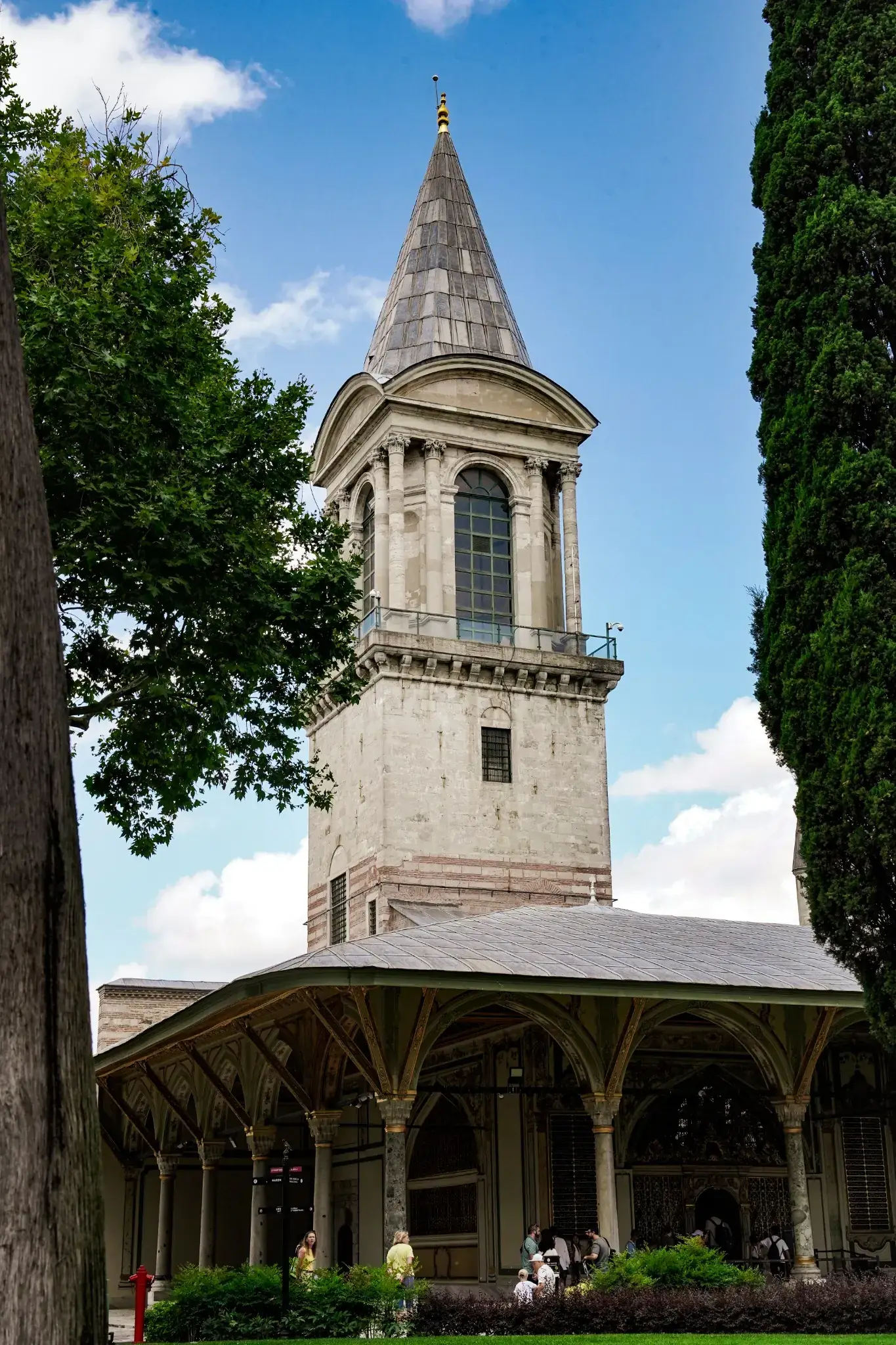 The Tower of Justice directly above the Imperial Council — the arrangement that let the sultan listen unseen.